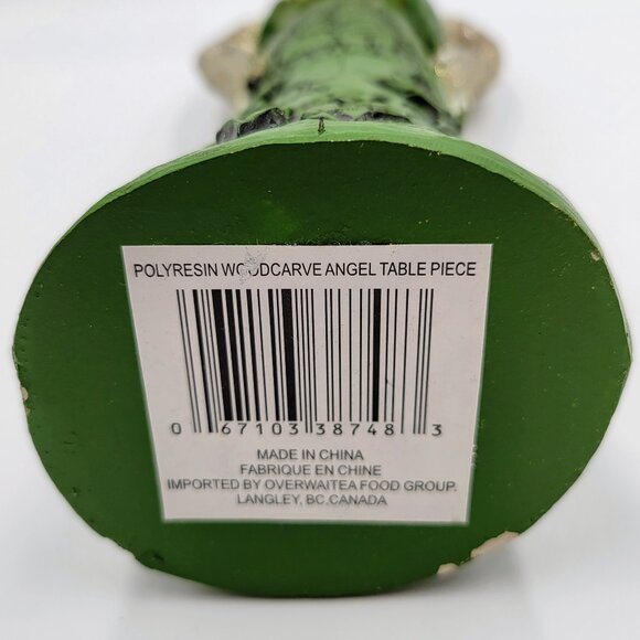 Angel Figurine Christmas Poinsettia Glitter Wings Heart Polyresin Woodcarve Tabl - Picture 8 of 10
